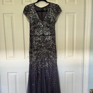 Adrianna Papell - Full Length, Grey, Formal Dress - Size 8